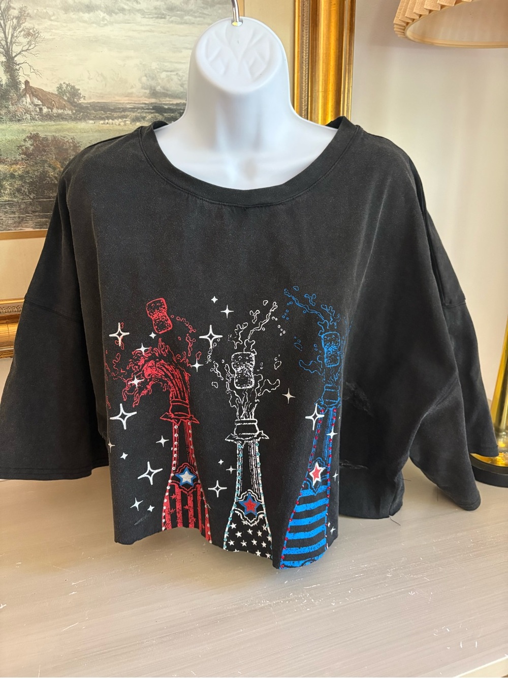 Celebration dark gray graphic t-shirt with an acid-washed finish